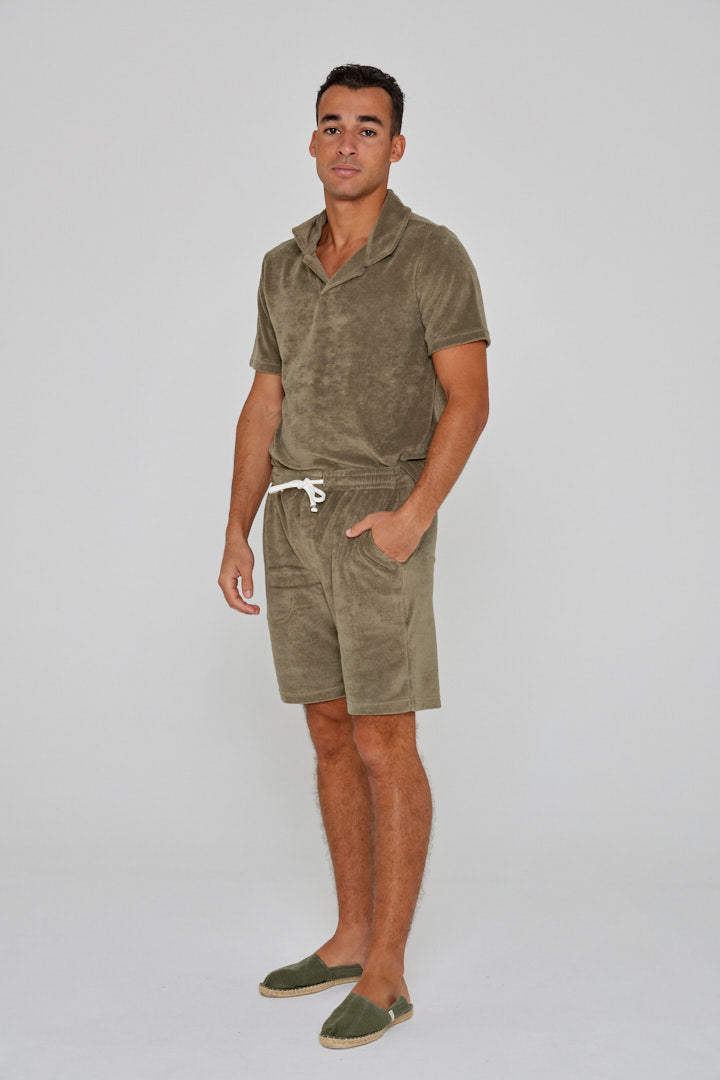 OTMAN – Straight cut cotton Bermuda shorts – Men – Royal blue
