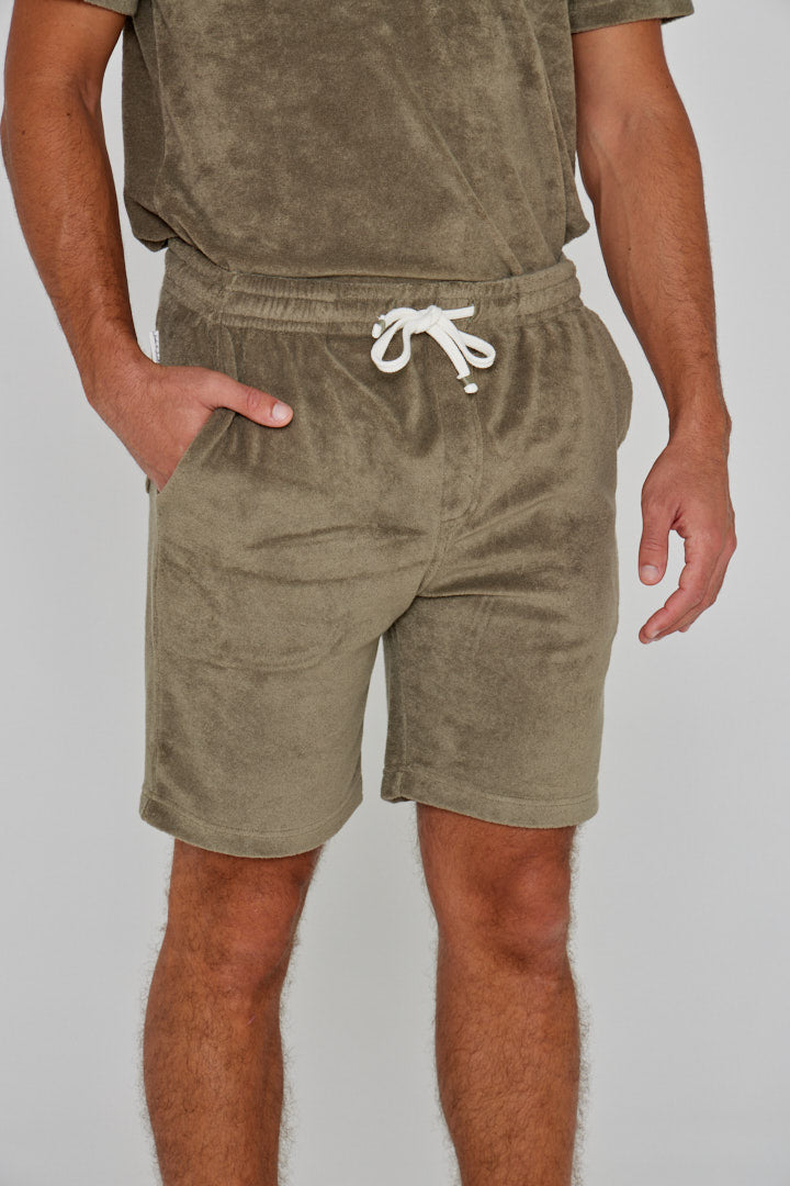 OTMAN – Straight cut cotton Bermuda shorts – Men – Royal blue