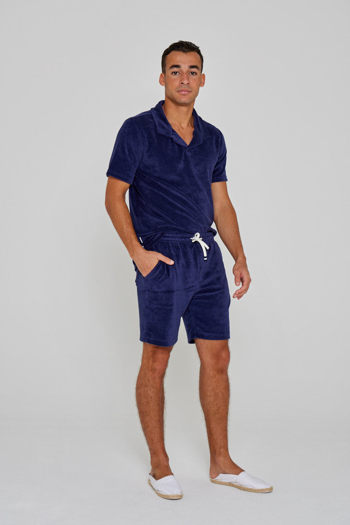 OTMAN – Straight cut cotton Bermuda shorts – Men – Royal blue