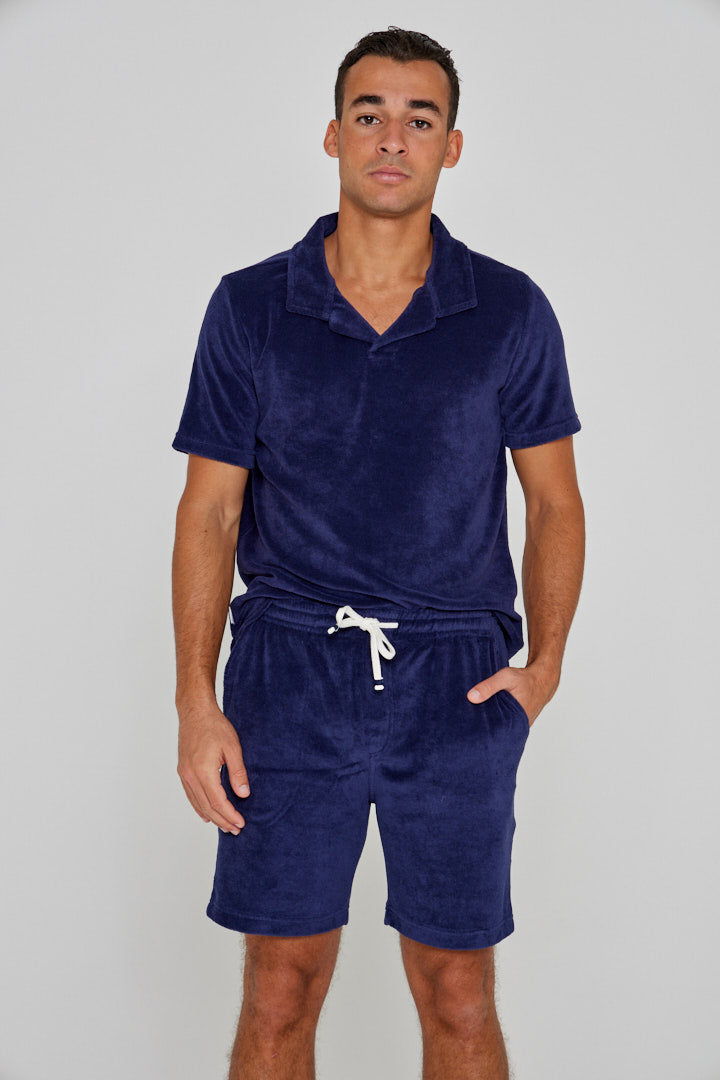 OTMAN – Straight cut cotton Bermuda shorts – Men – Royal blue