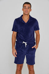 OTMAN – Straight cut cotton Bermuda shorts – Men – Royal blue