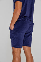 OTMAN – Straight cut cotton Bermuda shorts – Men – Royal blue