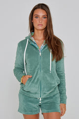 MILANO - Veste Capuche Zippé - Coupe Droite - Unisex - Vert Lagon