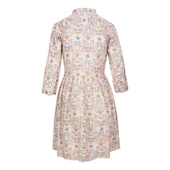 DAPHNÉ – Liberty Dress 3/4 Sleeves Fitted Waist Flared Bottom – Women – Donna Leight 008C