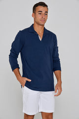 BARCLAY – Long-sleeved linen shirt, straight cut – Men’s – Havana