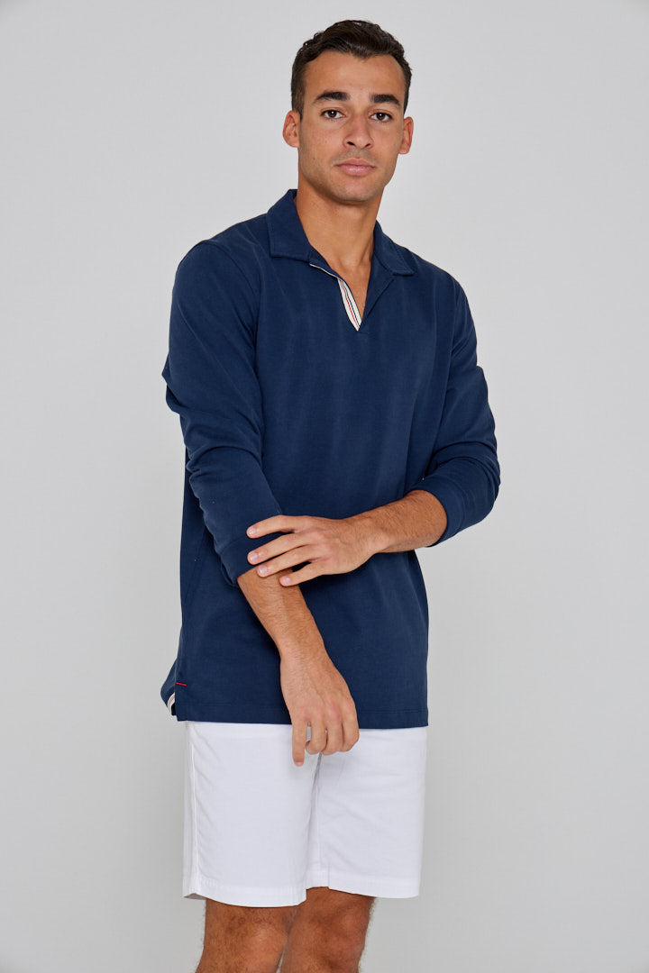 BARCLAY – Long-sleeved linen shirt, straight cut – Men’s – Havana
