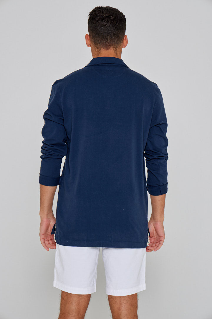 BARCLAY – Long-sleeved linen shirt, straight cut – Men’s – Havana