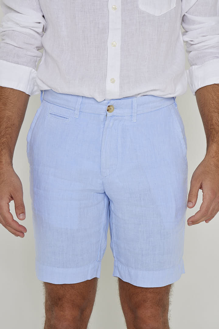 OTMANL – Bermuda Lin Coupe droite – Homme – Bleu Ciel