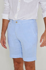OTMANL – Bermuda Lin Coupe droite – Homme – Bleu Ciel
