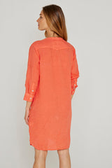 LAURENL – Opp.Liberty Linen Tunic 3/4 Sleeves Flared Cut – Women – Royal Blue/Mabelle 013K