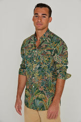 BARCLAY – Long-sleeved linen shirt, straight cut – Men’s – Havana