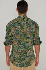 BARCLAY – Long-sleeved linen shirt, straight cut – Men’s – Havana