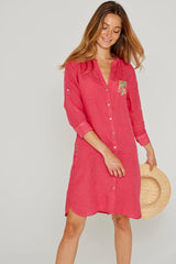 LAURENL – Opp.Liberty Linen Tunic 3/4 Sleeves Flared Cut – Women – Royal Blue/Mabelle 013K