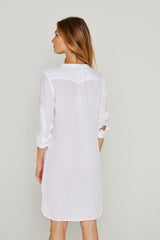 LAURENL – Opp.Liberty Linen Tunic 3/4 Sleeves Flared Cut – Women – Royal Blue/Mabelle 013K