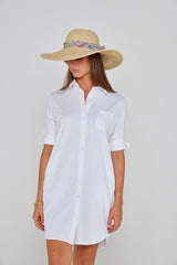 LAUREN – Linen Tunic 3/4 Sleeves Flared Cut – Women – Pink