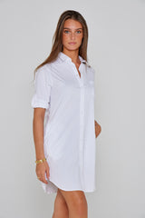 LAUREN – Linen Tunic 3/4 Sleeves Flared Cut – Women – Pink