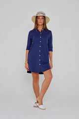 LAUREN – Linen Tunic 3/4 Sleeves Flared Cut – Women – Pink