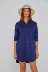 LAUREN – Linen Tunic 3/4 Sleeves Flared Cut – Women – Pink
