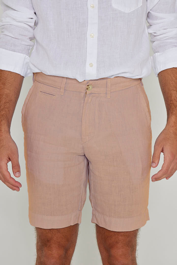 OTMANL – Bermuda Lin Coupe droite – Homme – Beige