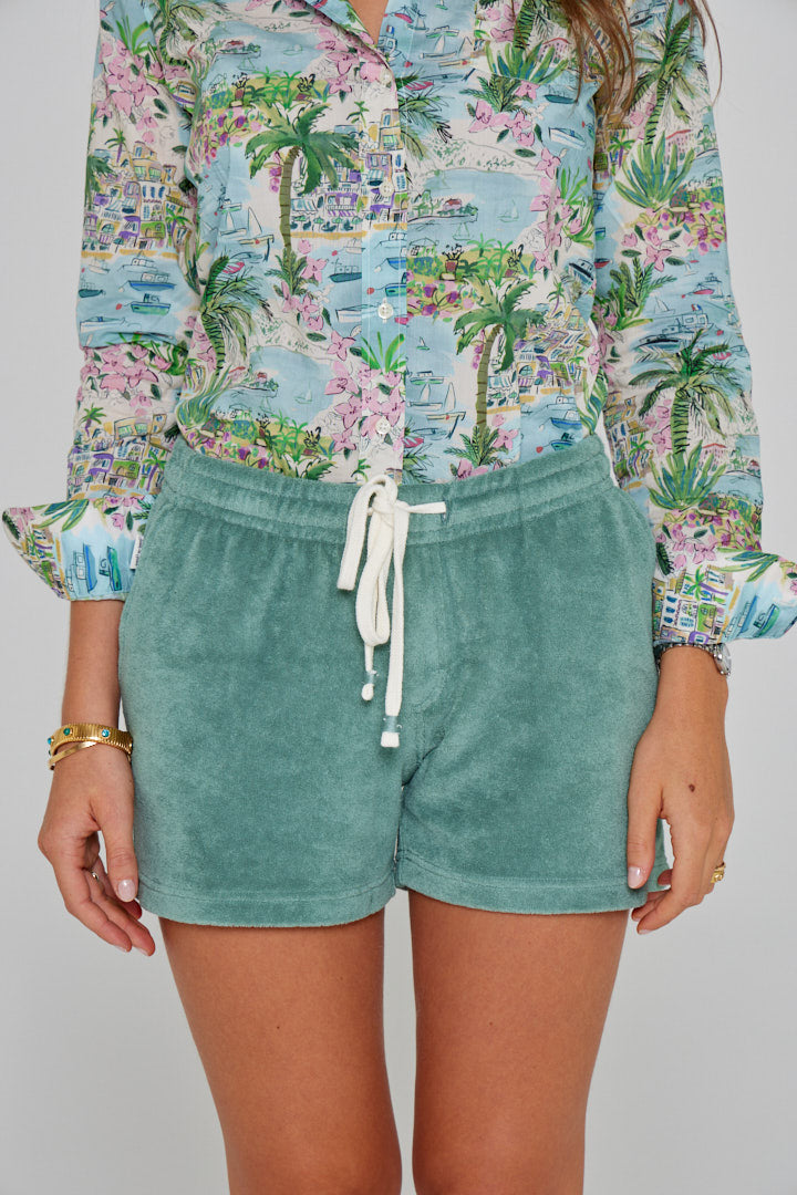 EMY – Stretch cotton shorts Slim fit – Women – Navy blue/Navy blue Gold