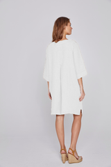 LAURENL – Opp.Liberty Linen Tunic 3/4 Sleeves Flared Cut – Women – Royal Blue/Mabelle 013K