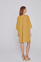 LAURENL – Opp.Liberty Linen Tunic 3/4 Sleeves Flared Cut – Women – Royal Blue/Mabelle 013K